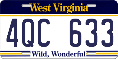 WV license plate 4QC633