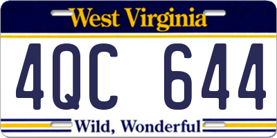 WV license plate 4QC644