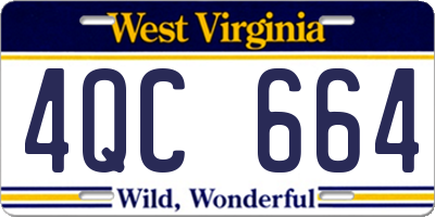 WV license plate 4QC664