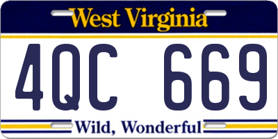 WV license plate 4QC669