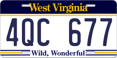 WV license plate 4QC677