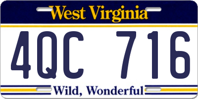 WV license plate 4QC716