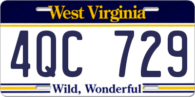 WV license plate 4QC729