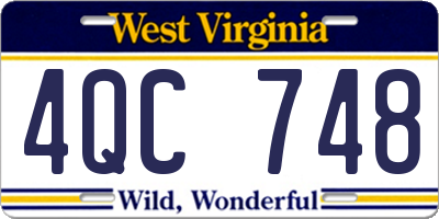 WV license plate 4QC748