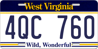 WV license plate 4QC760