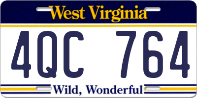 WV license plate 4QC764