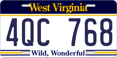 WV license plate 4QC768