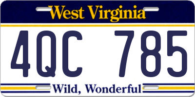 WV license plate 4QC785