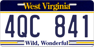 WV license plate 4QC841