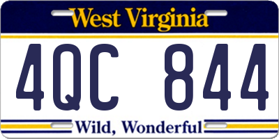 WV license plate 4QC844