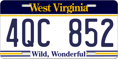 WV license plate 4QC852