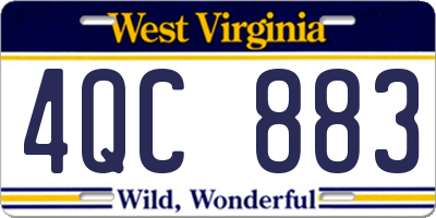 WV license plate 4QC883