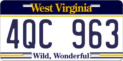 WV license plate 4QC963
