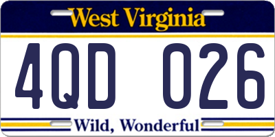 WV license plate 4QD026
