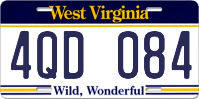 WV license plate 4QD084