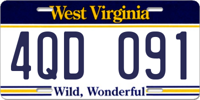 WV license plate 4QD091