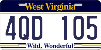 WV license plate 4QD105