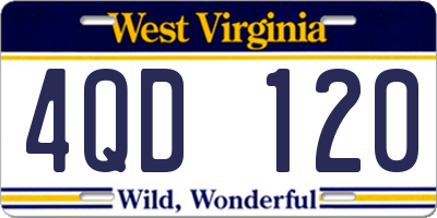 WV license plate 4QD120