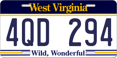 WV license plate 4QD294