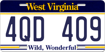 WV license plate 4QD409