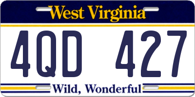 WV license plate 4QD427