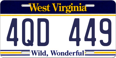 WV license plate 4QD449