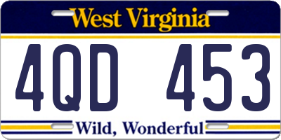 WV license plate 4QD453