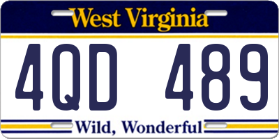 WV license plate 4QD489