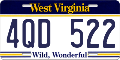 WV license plate 4QD522
