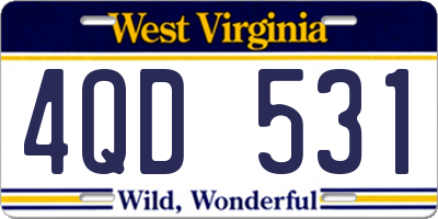 WV license plate 4QD531