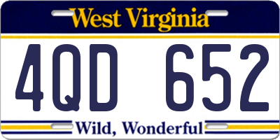 WV license plate 4QD652
