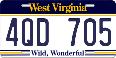 WV license plate 4QD705