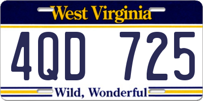 WV license plate 4QD725
