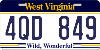 WV license plate 4QD849