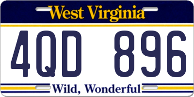 WV license plate 4QD896