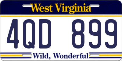WV license plate 4QD899