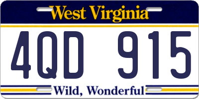 WV license plate 4QD915