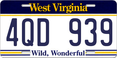 WV license plate 4QD939
