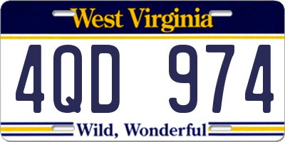 WV license plate 4QD974