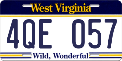 WV license plate 4QE057