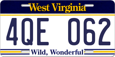 WV license plate 4QE062