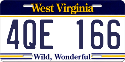 WV license plate 4QE166