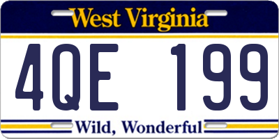 WV license plate 4QE199