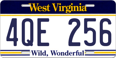 WV license plate 4QE256