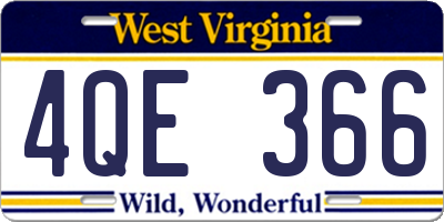 WV license plate 4QE366