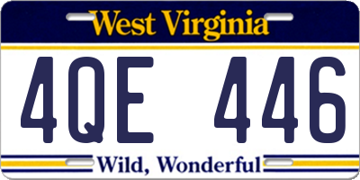 WV license plate 4QE446
