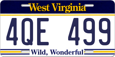 WV license plate 4QE499