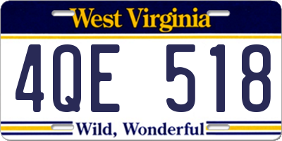 WV license plate 4QE518