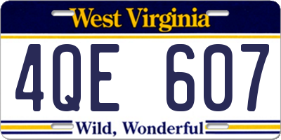 WV license plate 4QE607