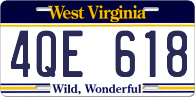 WV license plate 4QE618